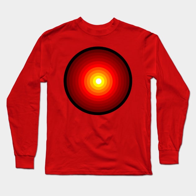 Red Sun Circles Long Sleeve T-Shirt by XTUnknown